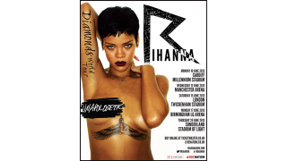 Illustration for article titled Someone Stapled Clothing to Rihanna's Bare Boobs